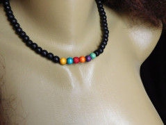 Náhrdelník - Tři kuličky larimaru