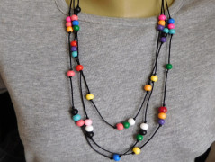 Náhrdelník - Tři kuličky larimaru