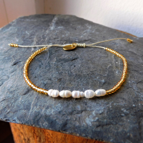 Náramek Miyuki s perličkami náramek korálky miyuki perle 