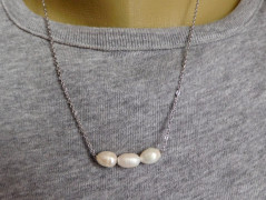 Náhrdelník - Tři kuličky larimaru