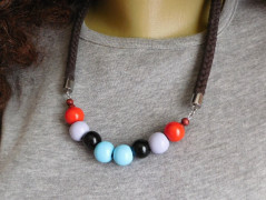 Náhrdelník - Tři kuličky larimaru