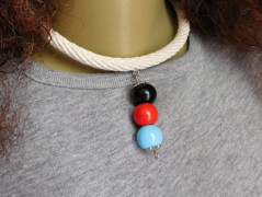 Náhrdelník - Tři kuličky larimaru