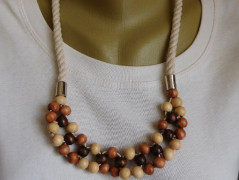 Náhrdelník - Tři kuličky larimaru