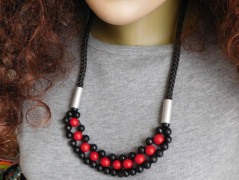 Náhrdelník - Tři kuličky larimaru