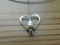 Náhrdelník - srdíčko s perlou