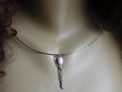 Náhrdelník - Tři kuličky larimaru