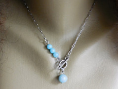 Náhrdelník - Tři kuličky larimaru