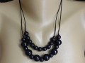Náhrdelník - černý dřevěný