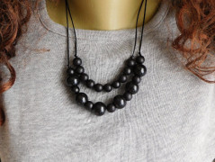 Náhrdelník - Tři kuličky larimaru