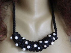 Náhrdelník - Tři kuličky larimaru