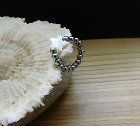 Prstýnek nerezový s perletí perleť nerez prstýnek 