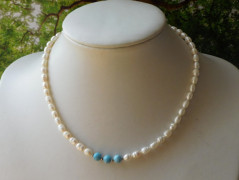 Náhrdelník - Tři kuličky larimaru