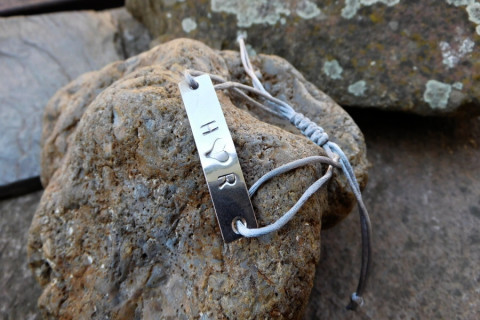 Náramek,nerez, písmenka, srdce náramek srdce nerez písmenka 