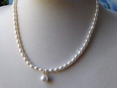 Náhrdelník - Tři kuličky larimaru