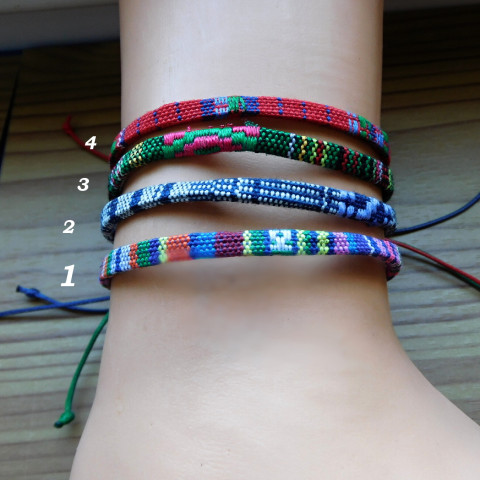 Náramky textilní tkané náramek barevný tkaný 