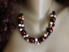 Náhrdelník - Tři kuličky larimaru