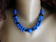 Náhrdelník - Tři kuličky larimaru