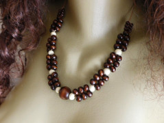 Náhrdelník - Tři kuličky larimaru