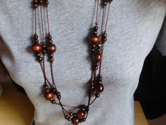 Náhrdelník - Tři kuličky larimaru