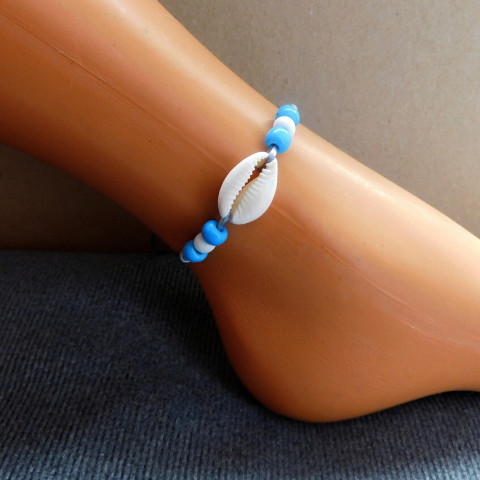 Náramek na nohu nebo ruku.... náramek mušle nerez nákotník 