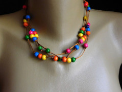 Náhrdelník - Tři kuličky larimaru