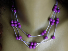 Náhrdelník - Tři kuličky larimaru