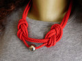 Náhrdelník červený lankový