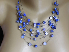 Náhrdelník - Tři kuličky larimaru