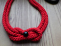 Náhrdelník - červený - nerez, onyx