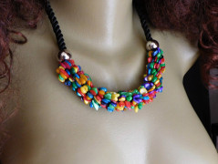 Náhrdelník - Tři kuličky larimaru