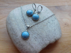 Náhrdelník - Tři kuličky larimaru