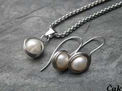 Náhrdelník - Tři kuličky larimaru