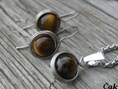 Náhrdelník - Tři kuličky larimaru