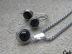 Náhrdelník - Tři kuličky larimaru