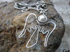 Náhrdelník - Tři kuličky larimaru