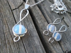 Náhrdelník - Tři kuličky larimaru