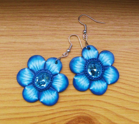 Pomněnky: velké náušnice visací preciosa fimo tyrkysové 