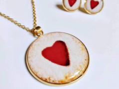 náušnice Linecké cukroví -chir.ocel