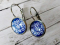 náušnice Folklor modrotisk