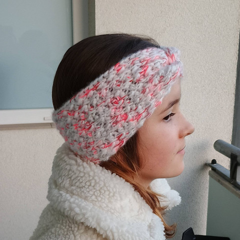 Dětská čelenka Allegro dívčí barevná čelenka zimní dětská hřejivá 