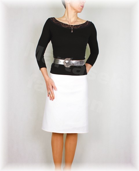 Sukně z bílé rifloviny vz.513 prázdniny bílá jaro sukně léto vzor dovolená riflová riflovina 