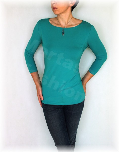 Triko vz.551 (více barev) podzim halenka lodička triko tyrkysové celoroční volnočasové 
