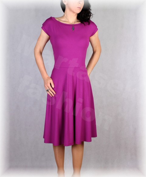 Šaty vz.642 (více barev) červená kolová modrá fialová růžová černá úpletové šaty svatba dámské oslava dovolená 