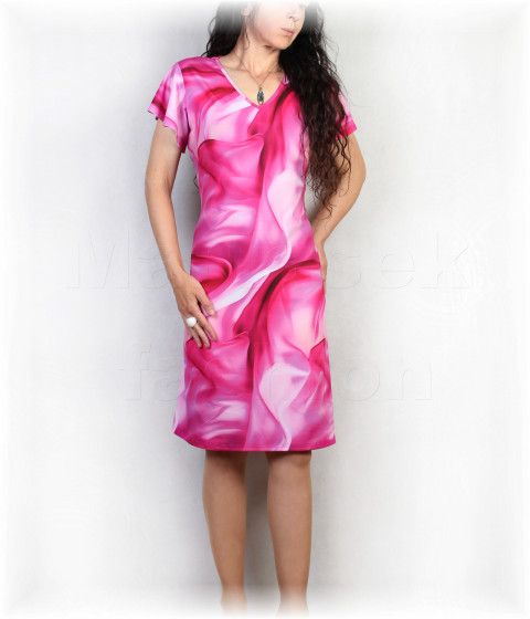 Šaty vz. 904 barevné růžová jarní letní šaty svatba léto vzor oslava 