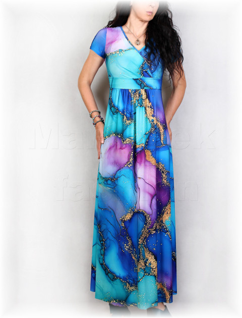 Šaty vz. 902 modrá barevné letní jaro šaty svatba léto tyrkysové oslava dovolená těhotenské 