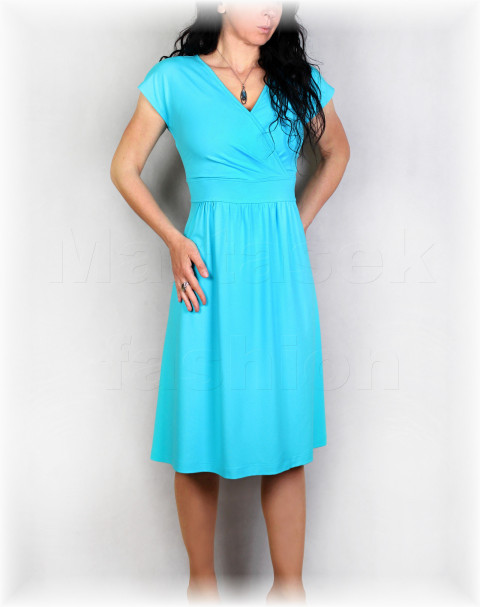 Šaty vz.869-více barev modrá fialová růžová letní jaro úpletové šaty svatba léto tyrkysová oslava dovolená kojící řasené 