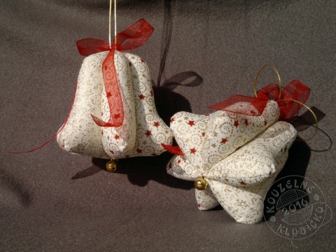 Zvonek vánoční ZLATÝ dekorace dárek vánoce bavlna zvoneček zvonek zvon bavlnka vánoční dekorace celoroční dekorace ozdoba na stromeček vánoční zvoneček zvon šitý šitý zvonek šitá dekoraceozdoba 
