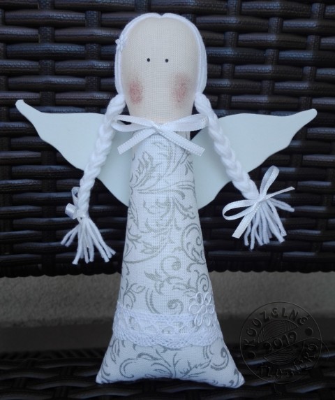 Andělka - STŘÍBRNÉ ORNAMENTY vánoce anděl andílek andělíček andělka křidélka vánoční dekorace vánoční dárek šitý anděl 
