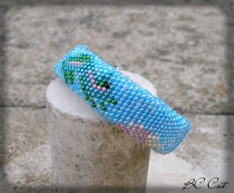 Mořští koníci - náremek voda šperk náramek korálky moře doplněk háčkování léto dutinka vzor oceán mořští koníci 