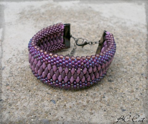 Violet - náramek šperk náramek doplněk elegantní háčkovaný na večer oboustranný 